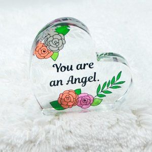 You Are An Angle Glass Heart Plaque